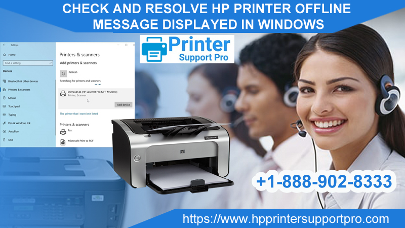 Check and Resolve HP Printer offline message displayed in windows