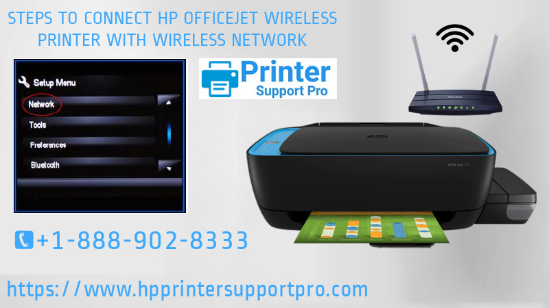 Steps to connect HP officeJet wireless printer with wireless network