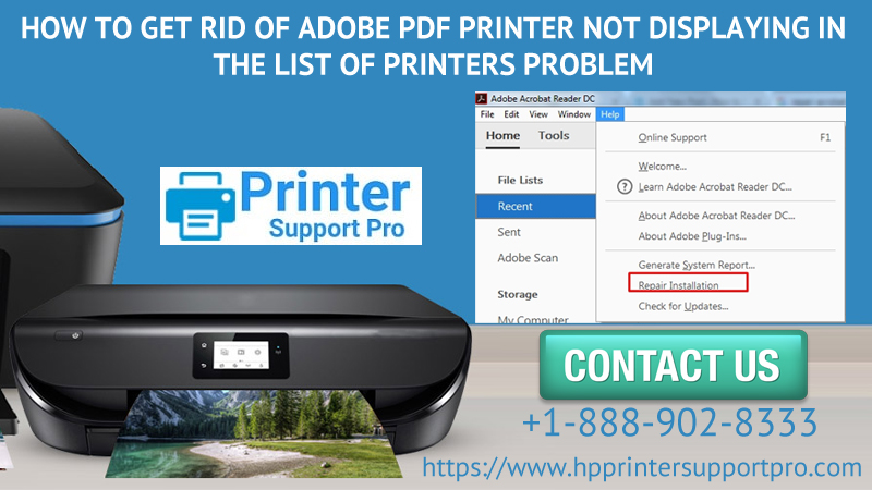 How to get rid of Adobe PDF Printer not displaying in the list of printers problem?