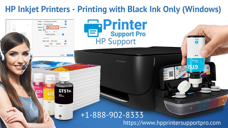 HP Inkjet Printers - Printing with Black Ink Only (Windows)